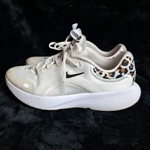 Nike React Escape Run Running Shoes White/Leopard DM3083-100 Women's Size US 8